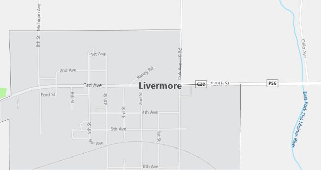 Map of Livermore, IA