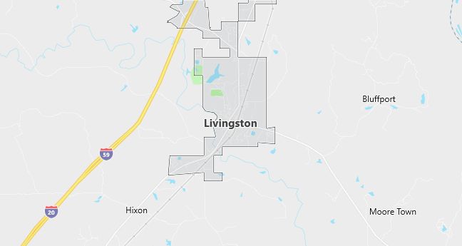 Map of Livingston, AL