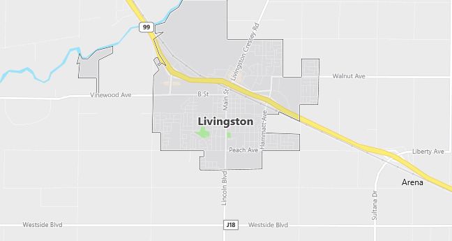 Map of Livingston, CA