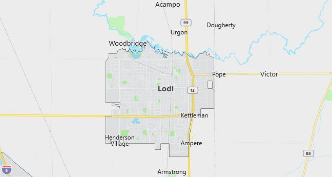 Map of Lodi, CA