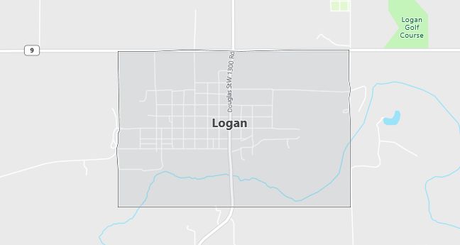 Map of Logan, KS