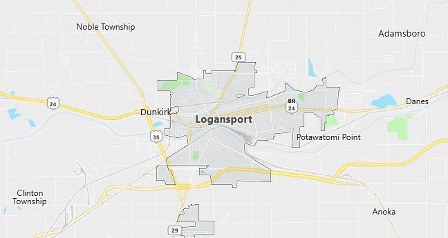 Map of Logansport, IN