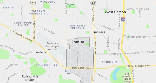 Map of Lomita, CA