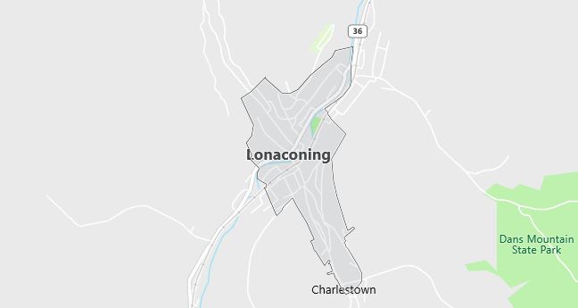 Map of Lonaconing, MD