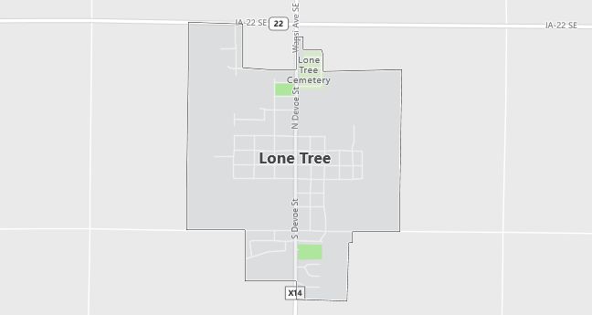 Map of Lone Tree, IA