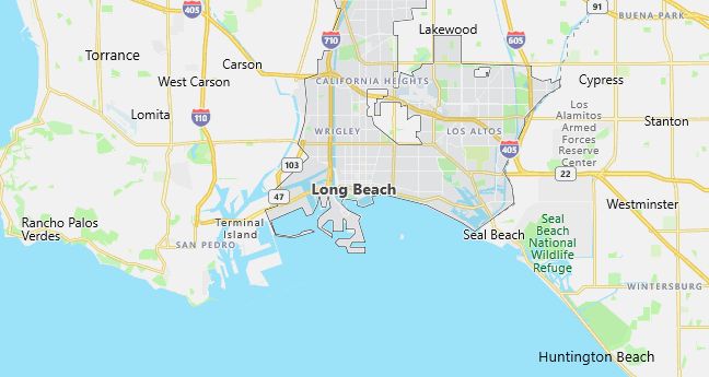 Map of Long Beach, CA