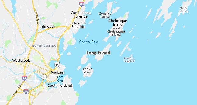 Map of Long Island, ME