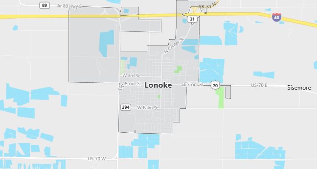 Map of Lonoke, AR