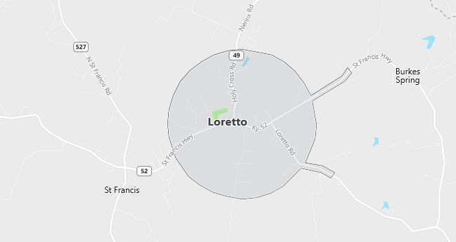 Map of Loretto, KY