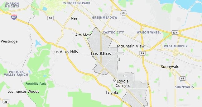 Map of Los Altos, CA