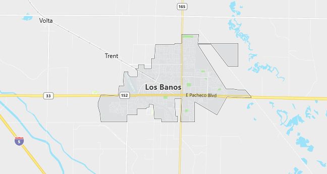 Map of Los Banos, CA