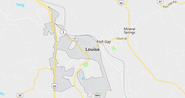 Map of Louisa, KY