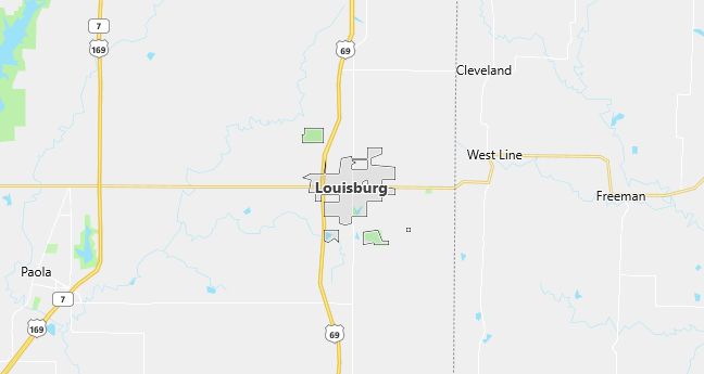 Map of Louisburg, KS