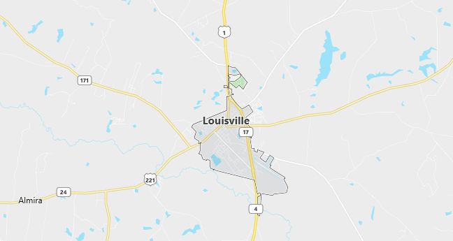 Map of Louisville, GA