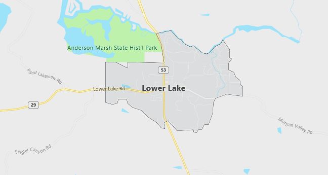 Map of Lower Lake, CA