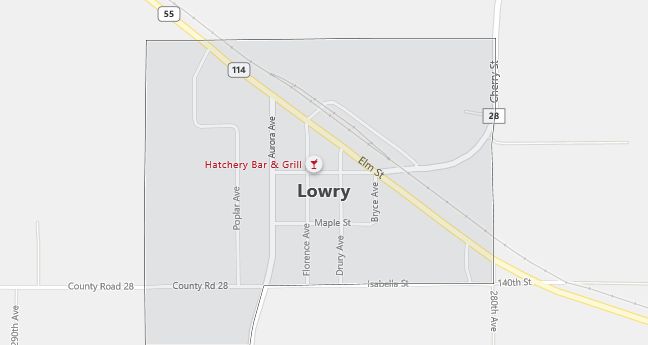 Map of Lowry, MN