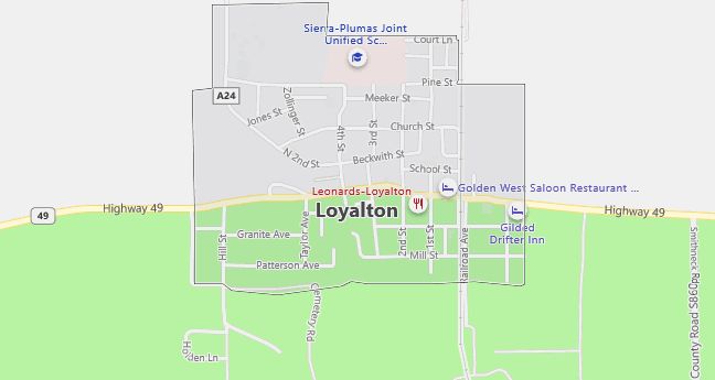 Map of Loyalton, CA