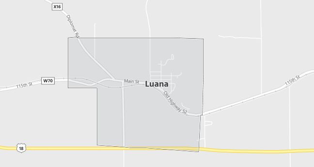 Map of Luana, IA