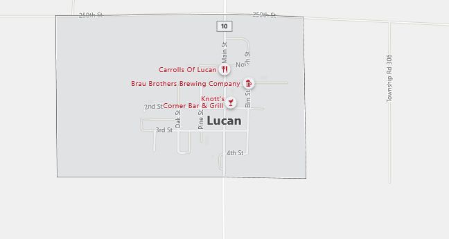 Map of Lucan, MN