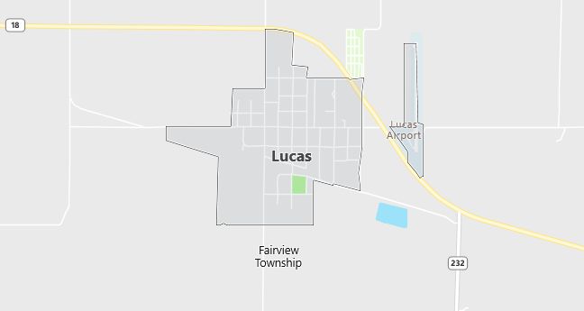 Map of Lucas, KS