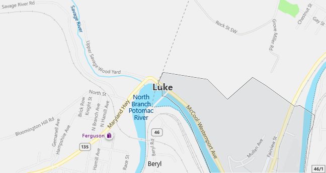 Map of Luke, MD