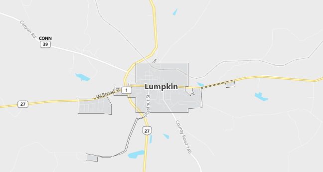 Map of Lumpkin, GA