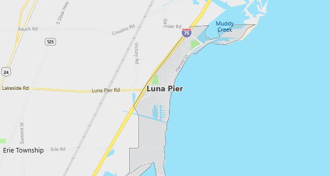 Map of Luna Pier, MI