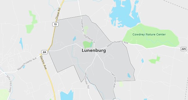 Map of Lunenburg, MA