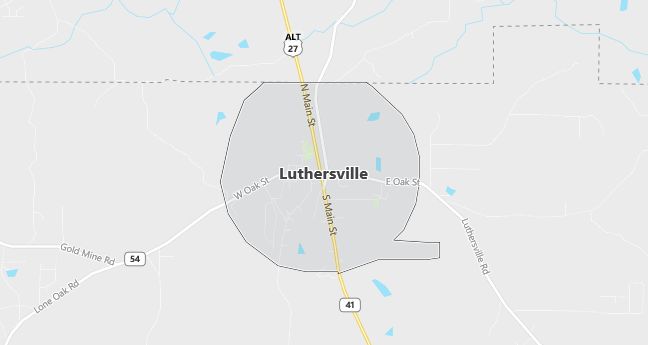 Map of Luthersville, GA