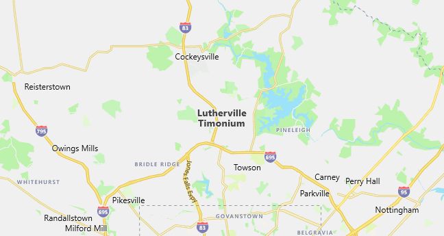 Map of Lutherville Timonium, MD