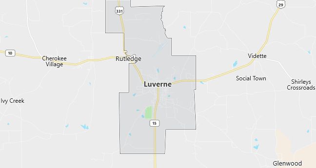 Map of Luverne, AL