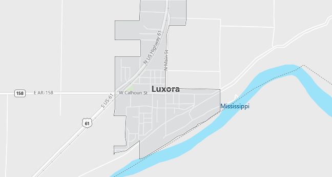 Map of Luxora, AR