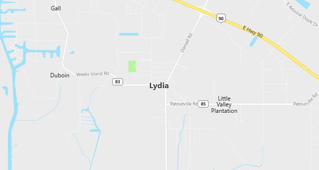 Map of Lydia, LA