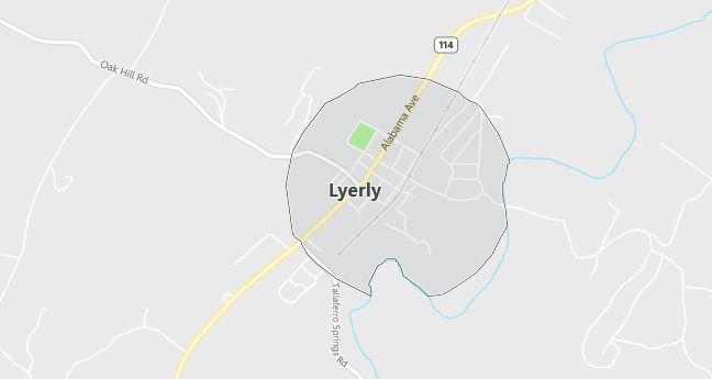 Map of Lyerly, GA