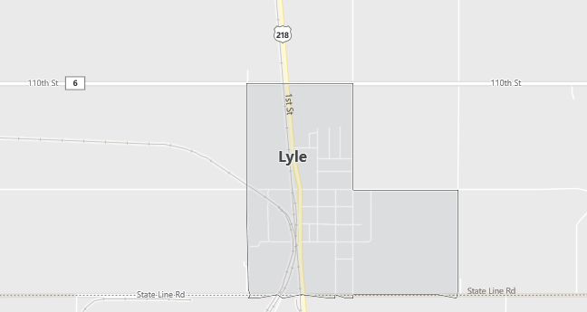 Map of Lyle, MN