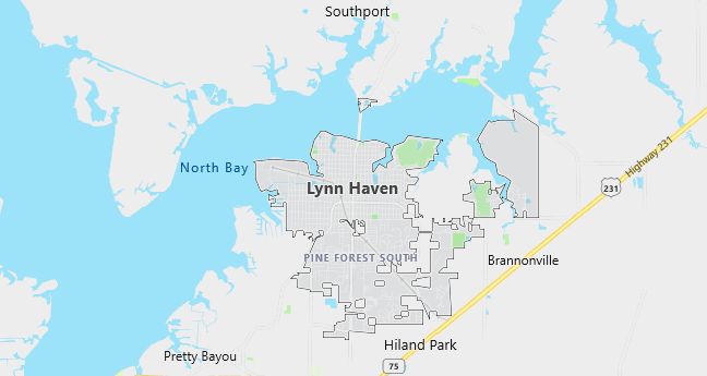 Map of Lynn Haven, FL