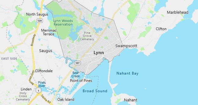 Map of Lynn, MA