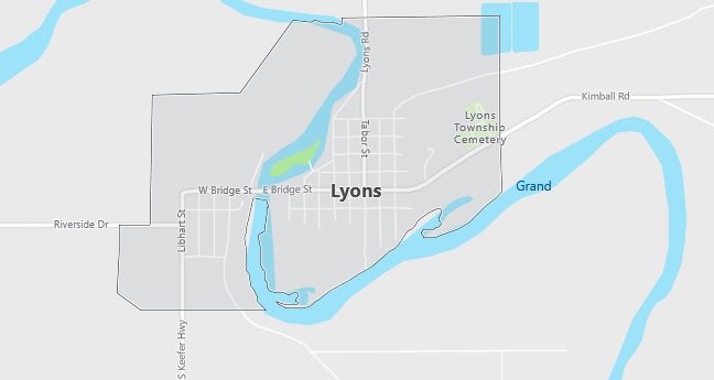 Map of Lyons, MI