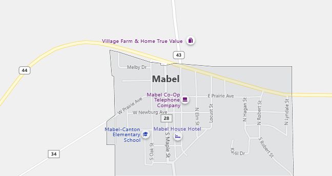 Map of Mabel, MN