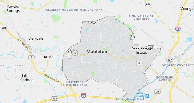 Map of Mableton, GA