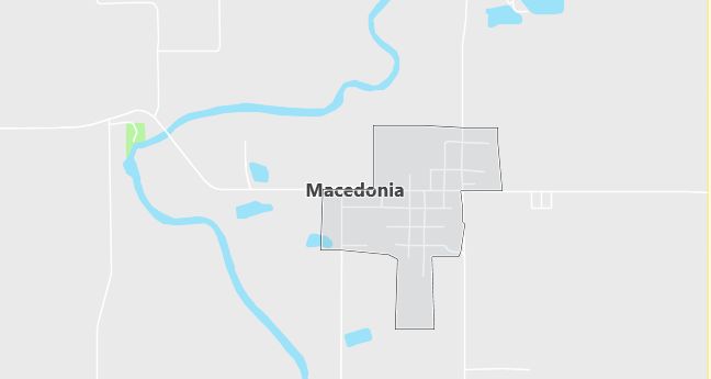 Map of Macedonia, IA