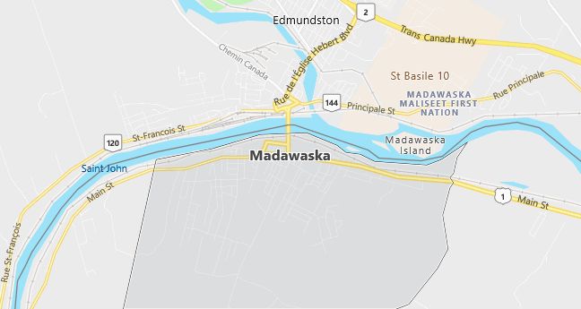 Map of Madawaska, ME