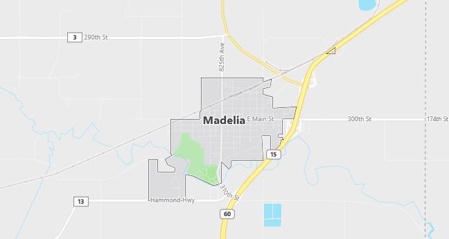 Map of Madelia, MN