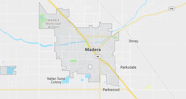 Map of Madera, CA