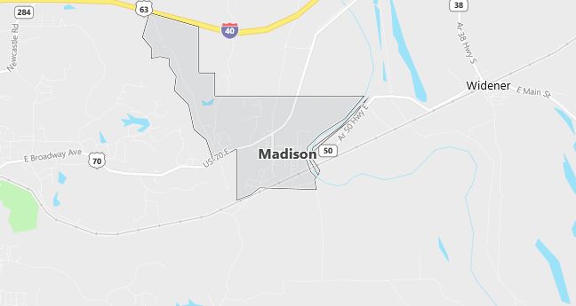 Map of Madison, AR