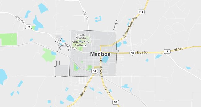 Map of Madison, FL