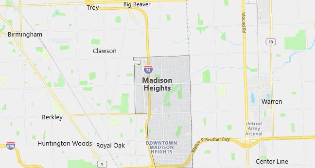 Map of Madison Heights, MI