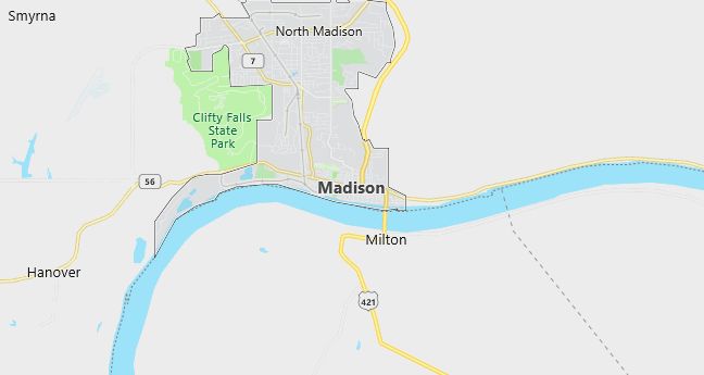 Map of Madison, IN