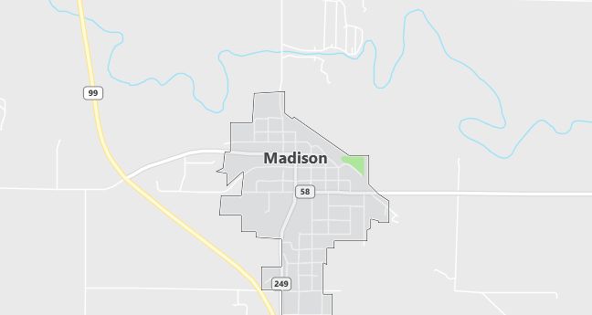 Map of Madison, KS