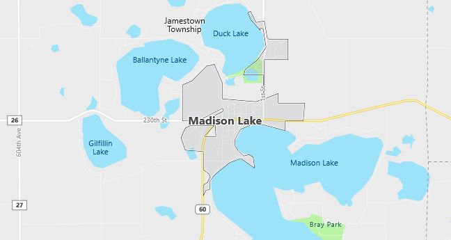 Map of Madison Lake, MN